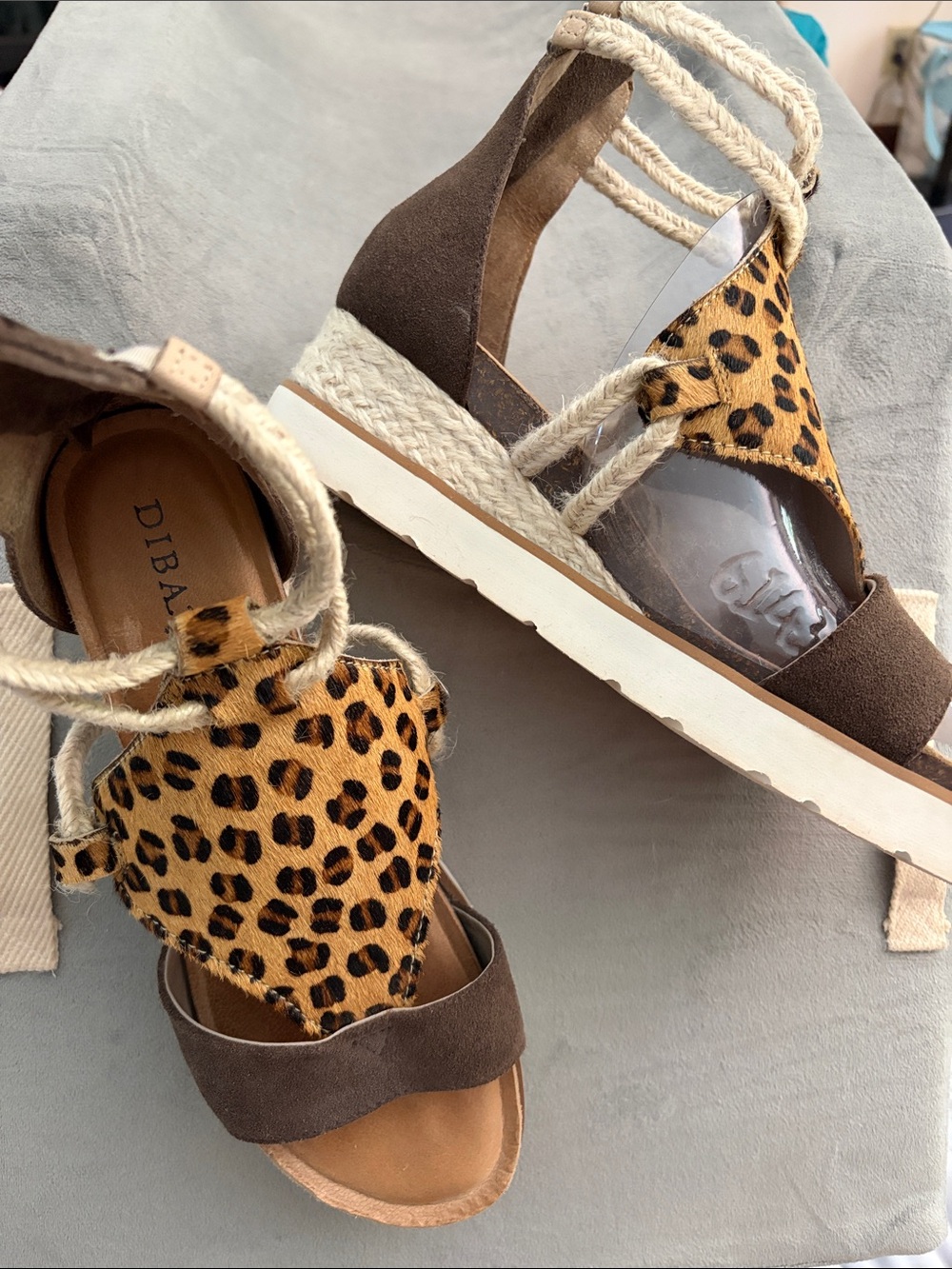 Diba True Leopard Espadrille Platform Sandals - Brown & Leopard 8.5 leather